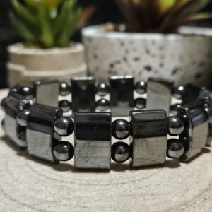 Chrbtica Mužskej Sily – XXL Magnetický Hematitový Náramok (⌀18 mm)