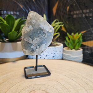 Imperial Apofylit – Kryštál svetla na stojane (Prírodný surový Apofylit – estetický minerál na čiernom kovovom stojane)#5