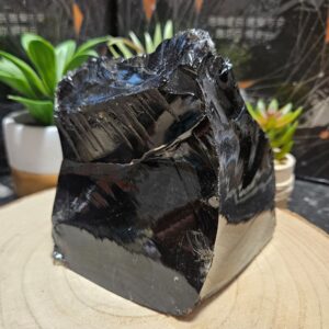 Imperial Čierny Obsidián – Vulkánsky ochranný štít (Prírodný surový čierny obsidián – monumentálny zberateľský kus)#1229