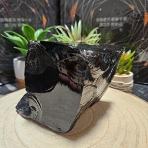 Imperial Čierny Obsidián – Vulkánsky ochranný štít (Prírodný surový čierny obsidián – monumentálny zberateľský kus)#1238