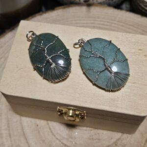 Imperial Tree of Abundance – Strom hojnosti (Aventurínový prívesok, 3,5-4 cm, drôtený vzor strom života)