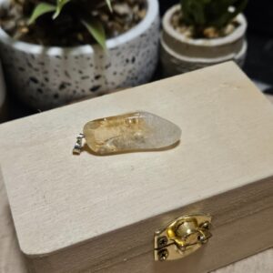 Posledné Srdce Slnka – Leštený Surový Citrínový Prívesok Sily (3,5 cm)