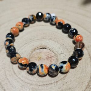 Náramok fazetovaný-Achát ohnivý "8" OR-BL