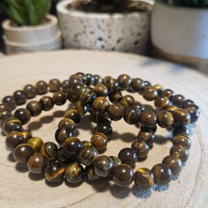 Imperial Solar Shield – Náramok každodennej sily (Prírodné Tigrie oko – náramok z korálok na pružnej gumičke, 8 mm)