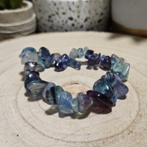 Sila Extra Zamerania – Náramok Fluorit Sekaný (16–18 cm, Extra Veľké Korálky)