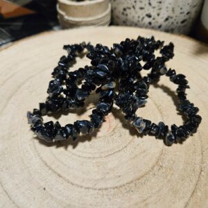 Imperial Shard – Sila zeme (Náramok z čierneho onyxu - úlomky 16-18 cm)