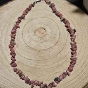 Srdcová Reťaz: Rodonitový Štiepkový Náhrdelník