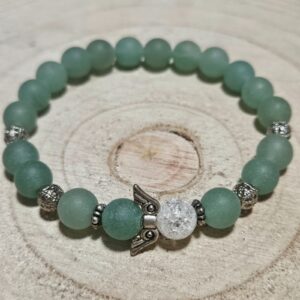 Imperial Angelic Serenity – Anjelský pokoj (Unikátny náramok z aventurínu a praskaného krištáľu, 8 mm)