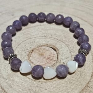 Ticho Srdca: Lepidolitovo-Perleťový Harmonický Náramok