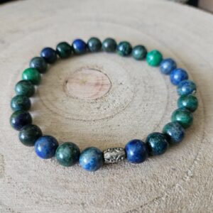 Imperial Serenity – Vnútorný pokoj (Handmade náramok z chryzokolu s kovovou ozdobou,6mm, 18 cm)
