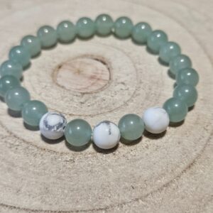 Imperial Morning Dew – Ranná rosa (Aventurínový náramok s doplnkom howlitu, 8 mm)