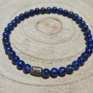 Imperial Lapis Guard – Infinite Sky (Náramok z lapisu lazuli s kovovou ozdobou, 5 mm)