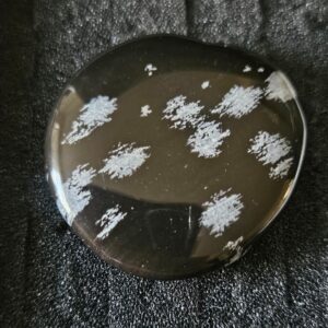 Imperial Vločkový Obsidián – Kameň nočného pokoja (Prírodný plochý minerál z vločkového obsidiánu, veľkosť 3-4 cm, náhodný výber)