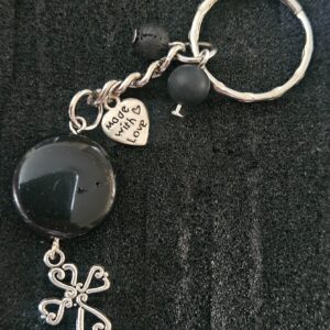 Imperial Obsidian Key – Kľúč strážcu (Ručne vyrobená kľúčenka z obsidiánu)