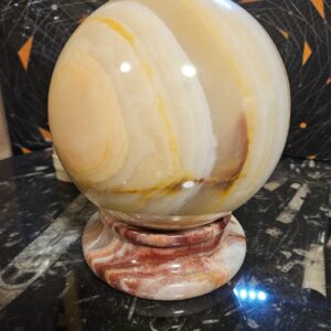 Imperial Golden Onyx Maxi Sphere - masívna 14cm guľa z pakistanského aragonitu