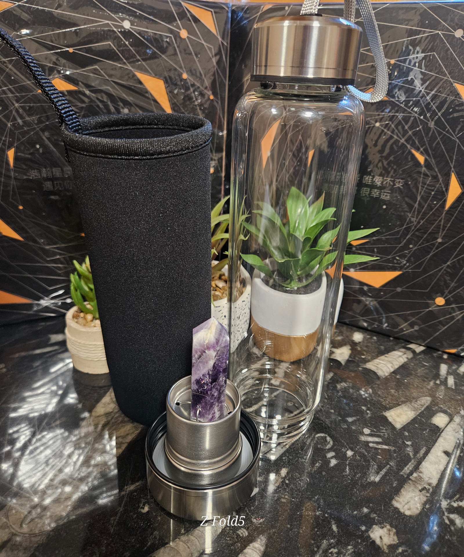 Imperial Amethyst Elixir - magická sklenená fľaša s ametystom