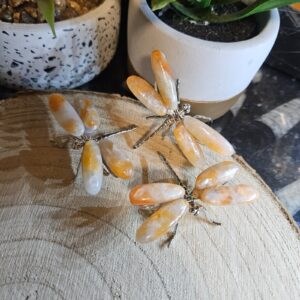 Imperial Orange Calcite Dragonfly - dekoratívna vážka z oranžového kalcitu