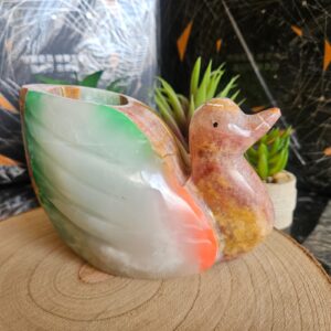 Imperial Golden Onyx Duck - dekoratívna kačka z prírodného aragonitu