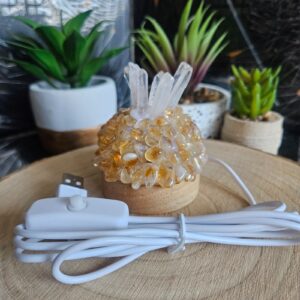 Imperial Citrine Aura - žiarivá USB lampa z citrínu a horského krištáľu