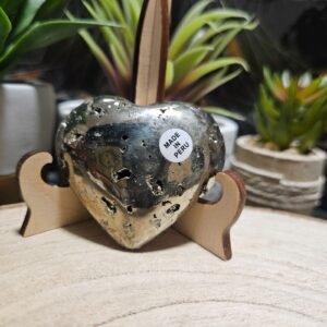 Imperial Golden Heart 125 leštené pyritové srdce z Peru pre hojnosť a sebadôveru