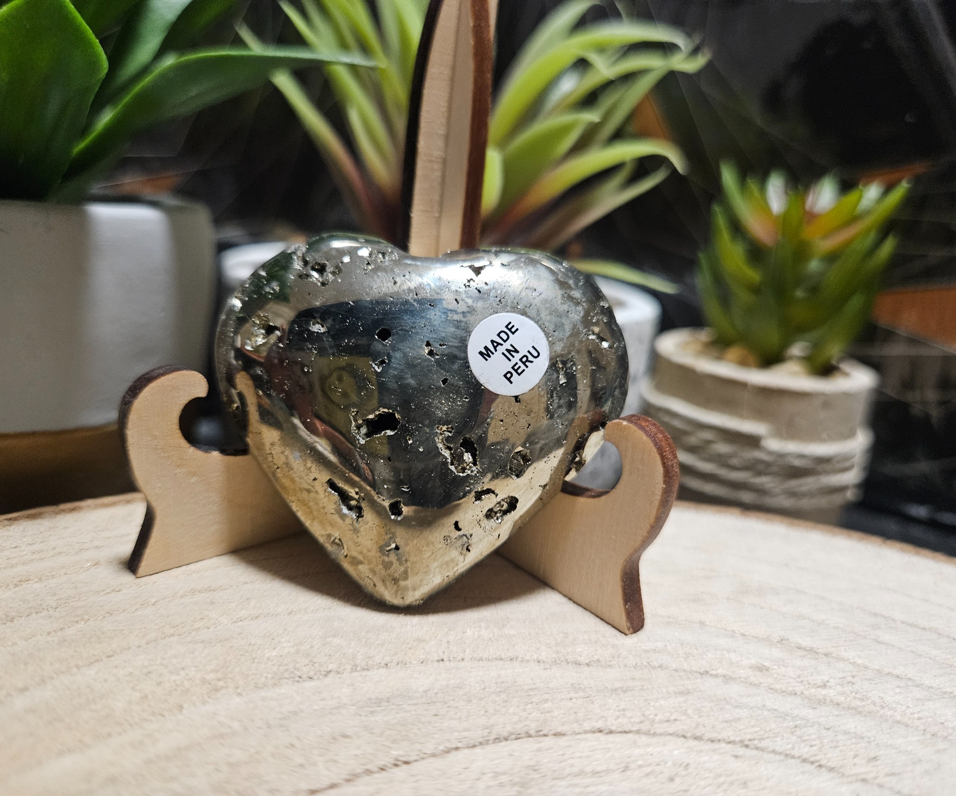 Imperial Golden Heart 125 leštené pyritové srdce z Peru pre hojnosť a sebadôveru