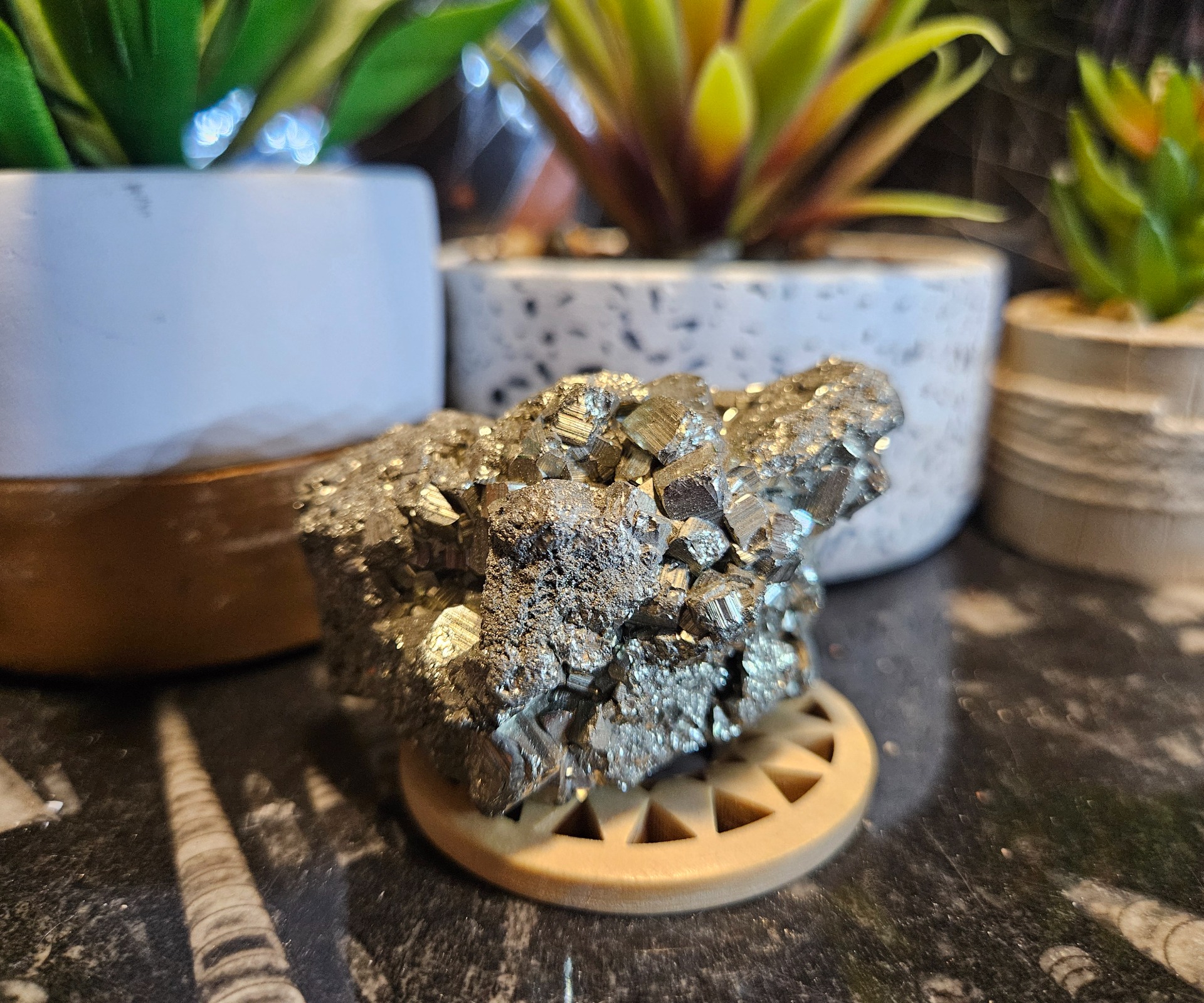 Imperial Pyrite Druze Cluster surova pyritova druza zberatelsky kamen hojnost 179g