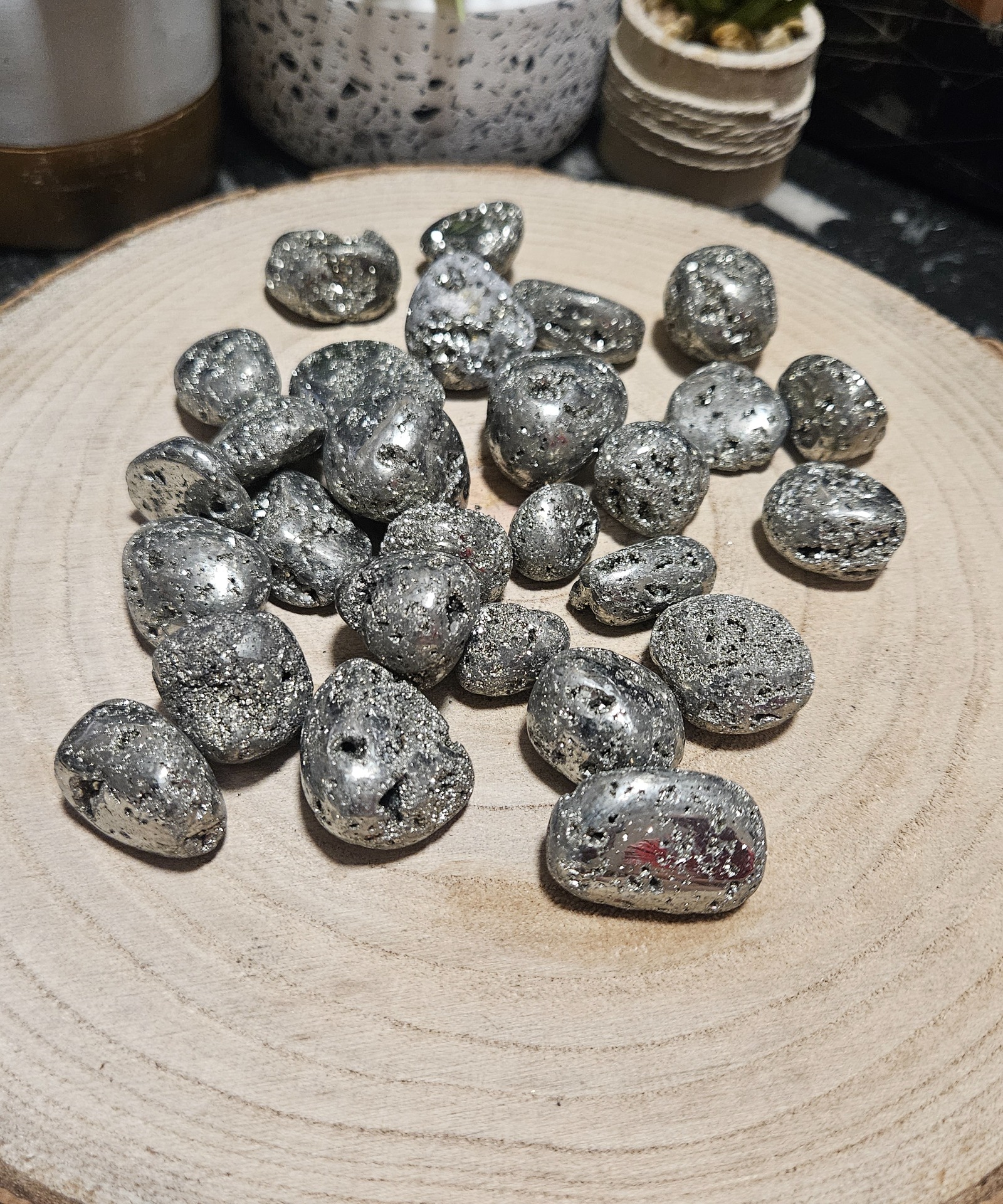Imperial Pyrite Fortune Stone tromlovany pyrit mineral kamene hojnost