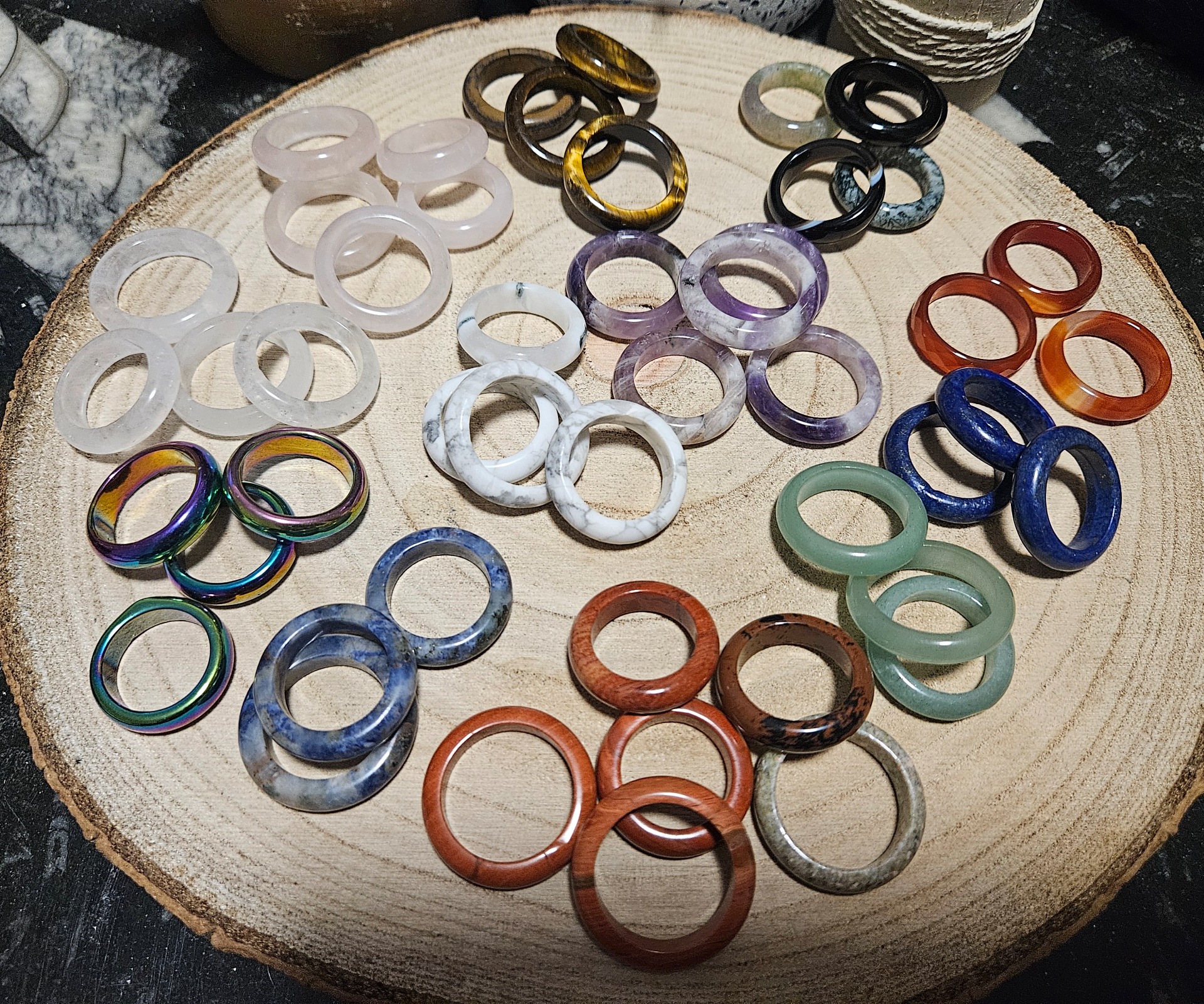 Imperial Mineral Energy Ring celostny prsten z mineralov kamenny prsten matny matte