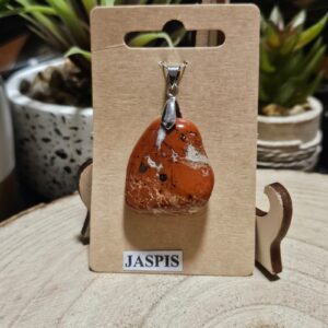 Imperial Red Jasper Shamanic Pendant prívesok z červeného jaspisu tromlovaný amulet unikatny vzor uzemnenie nahodny vyber