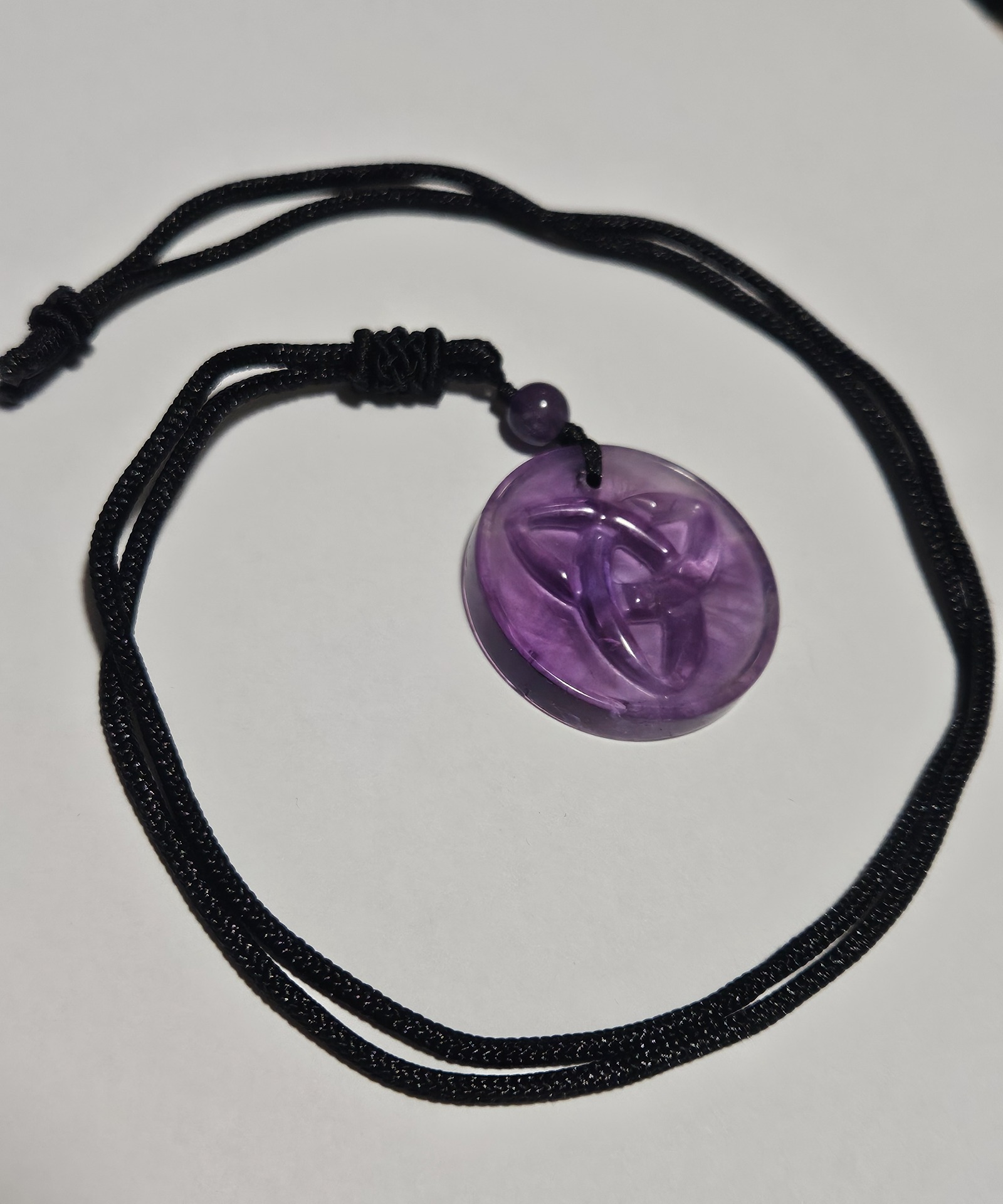 Imperial Ametystový prívesok Okrúhly Trefoil No. 12 pre ochranu a intuíciu
