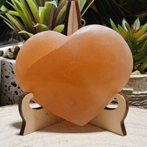 Imperial Selenite Heart - Oranžové broskyňové selenitové srdce liečenie emócií