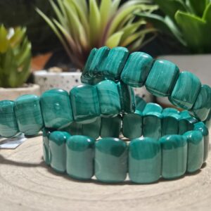 Imperial Malachite Tablet Shield Bracelet dostickovy nahrdelnik naramok z malachitu extra 14mm