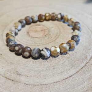 Imperial Frosted Fire Agate Shield Bracelet matny naramok z ohniveho achatu 8mm koralky ochrana