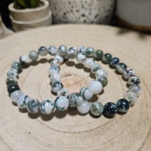 Imperial Tree Agate Abundance Bracelet naramok stromcekovy achat guličky hojnosť 8mm