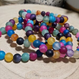 Imperial Crazy Lace Agate Aura Shield Bracelet naramok pasikavy krajkovy achat guličky ochrana 8mm mix