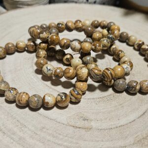 Imperial Picture Jasper Landscape Power Bracelet naramok krajinarsky jaspis kalahari koralky 8mm mineraly rucna vyroba