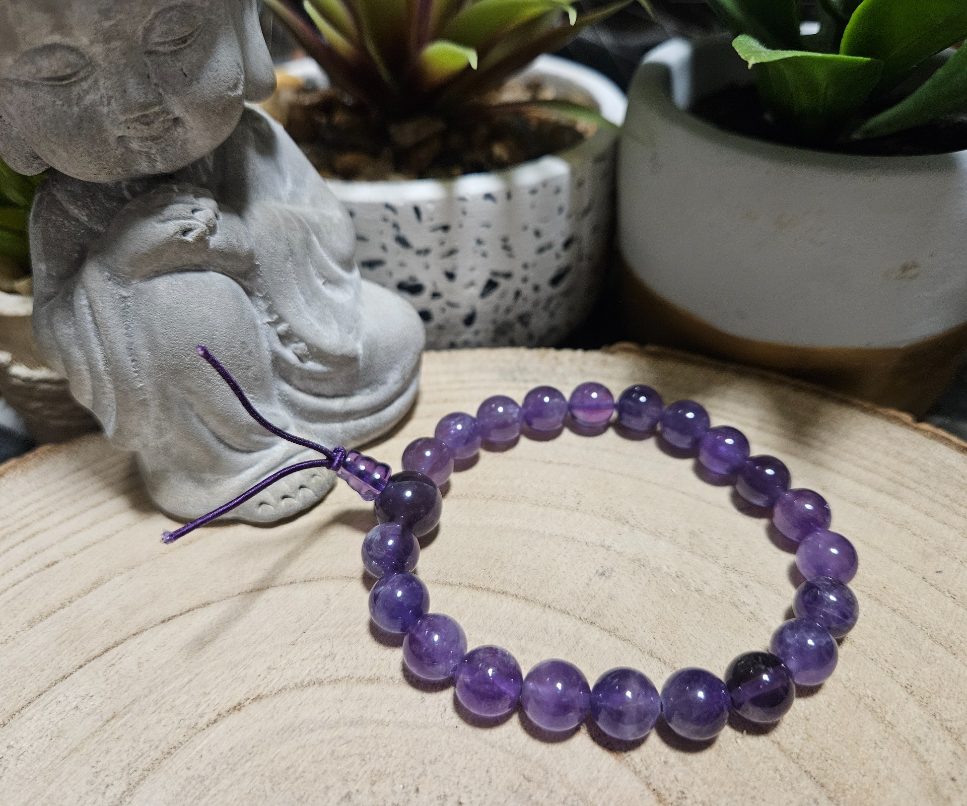 Imperial Budha Zen ametystový energetický náramok pre očistu čakier a karmy