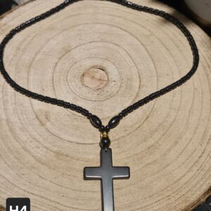 Imperial Sacred Cross – Náhrdelník hematit s príveskom hladký krížik