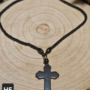 Imperial Heavenly Protection – Náhrdelník hematit s tvarovaným krížikom