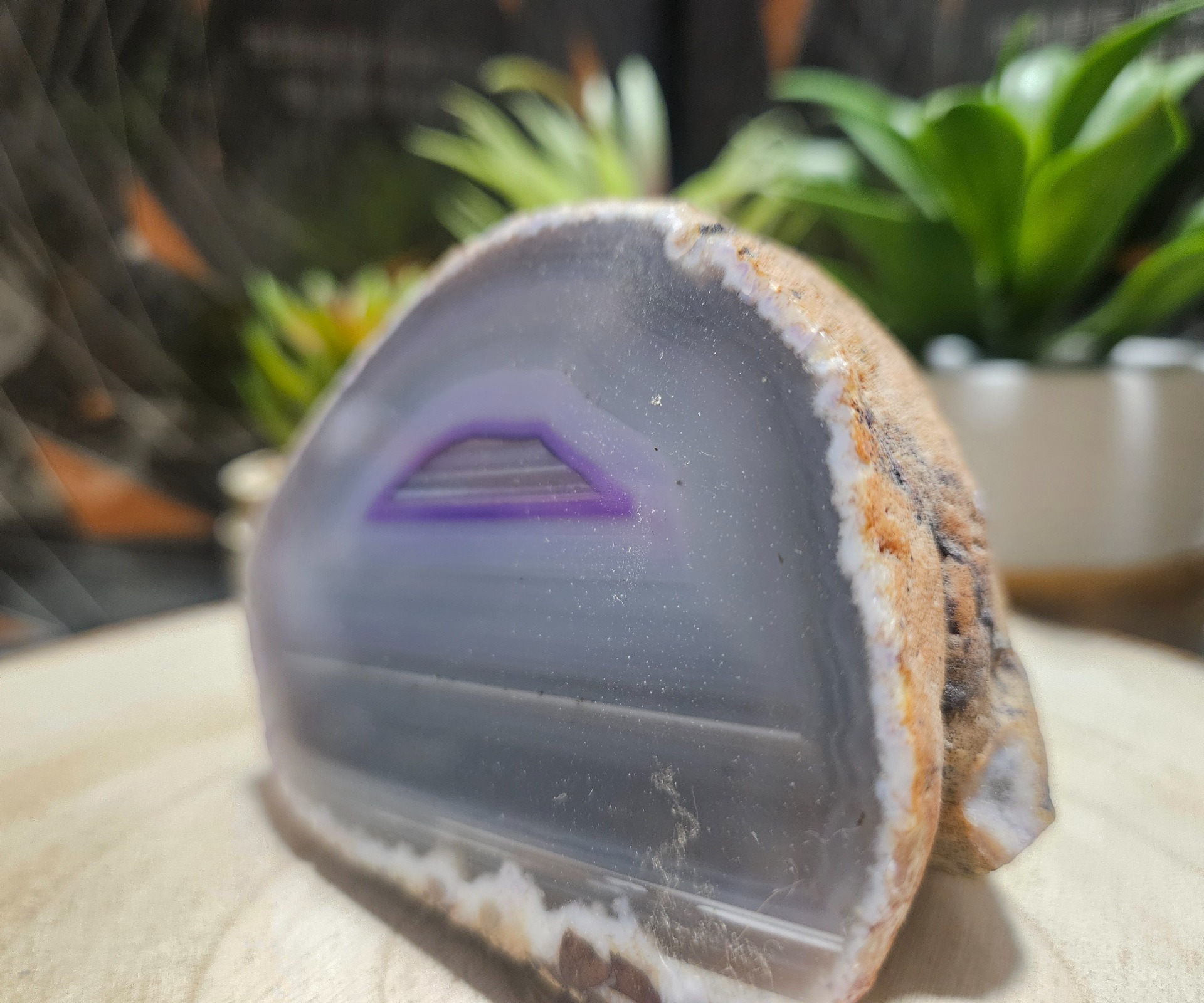Imperial Earth Balance Agate Druze Geode – Achátové ťažítko 370 (Unikátny kus) - Image 2