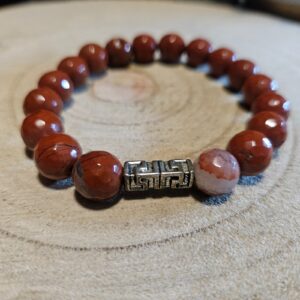 Imperial Red Jasper Faceted Shamanic Bracelet fazetovany naramok z cerveneho jaspisu 10mm koralky z mineralov rucna vyroba uzemnenie