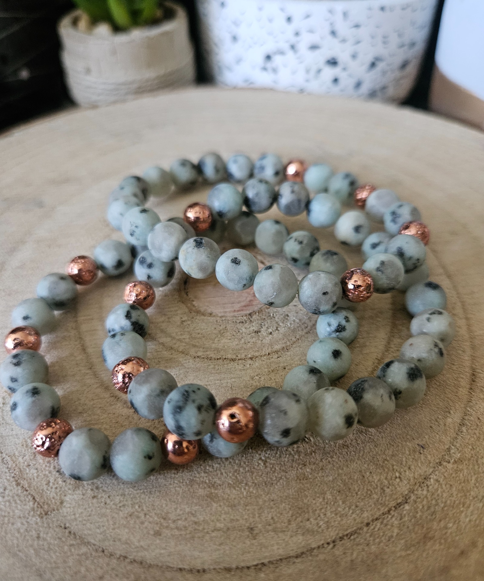 Imperial Kiwi Jasper Lava Inner Peace Bracelet matny naramok jaspis kiwi lava koralky z mineralov vnutorny pokoj rucna vyroba