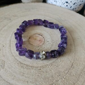 Imperial Ametystový náramok hranatý handmade unikát pre úspech a intuíciu