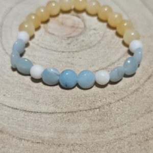 amazonit kalcit mineralny naramok modrozeleny zlty kamen koralky z mineralov cakra cistenie stresu imperial-mineral