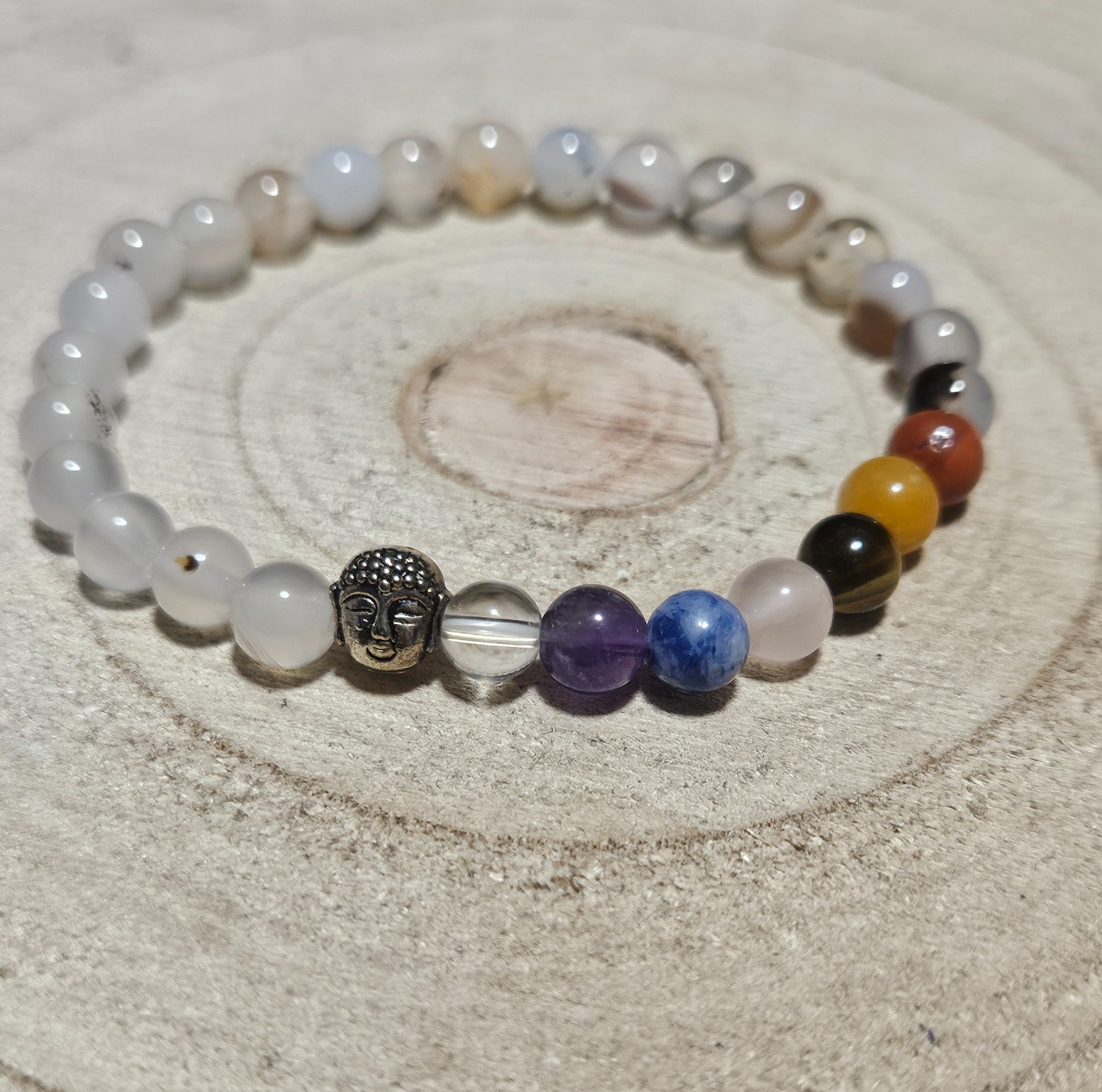 náramok 7 čakier lávový kameň achát meditačný šperk imperial-mineral