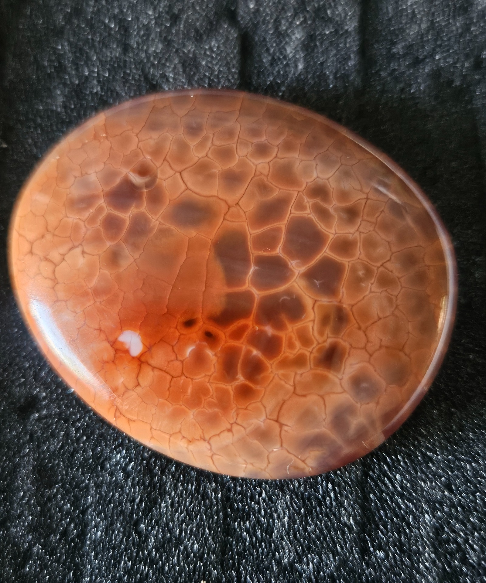 Imperial Fire Agate Cellular Touchstone ohnavy achat chmatka lestenny okruhliak mineral surove kamene