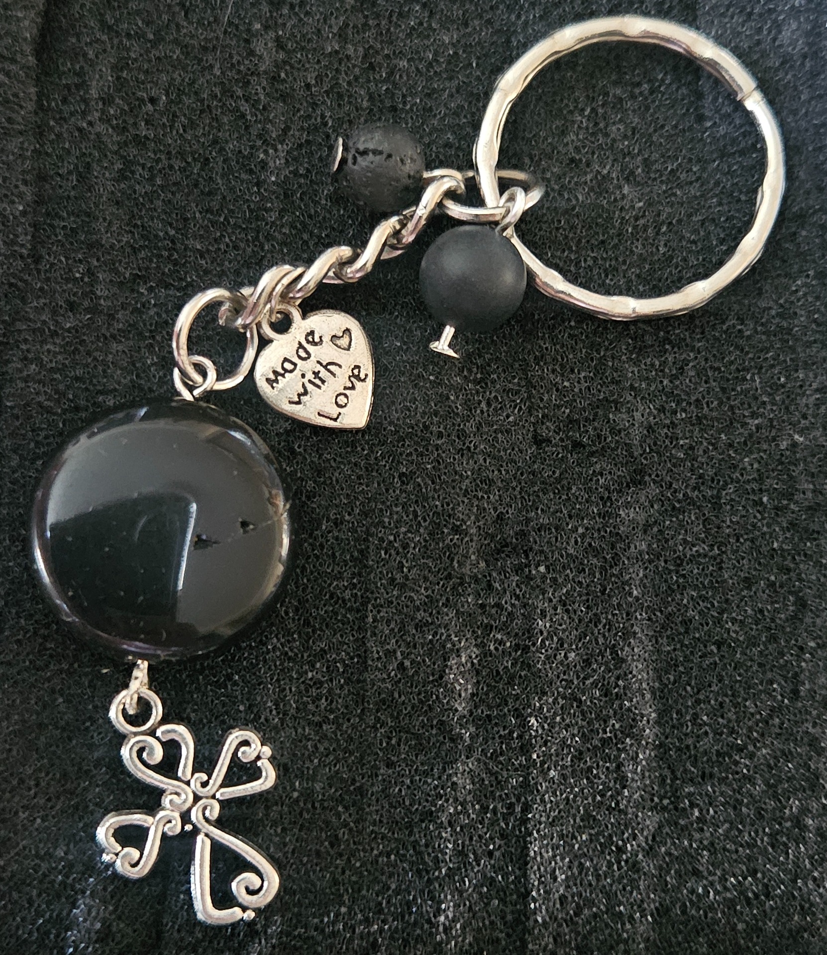 Imperial Obsidian Key – Kľúč strážcu (Ručne vyrobená kľúčenka z obsidiánu)