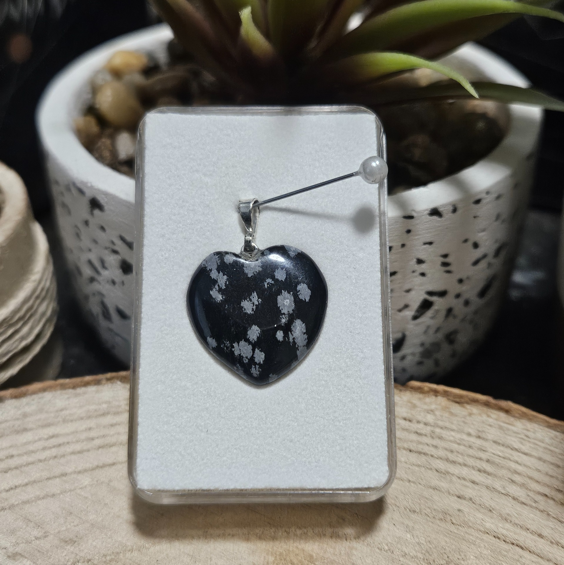 Imperial Snowflake Heart – Srdce nočného pokoja (Prívesok z vločkového obsidiánu)#2