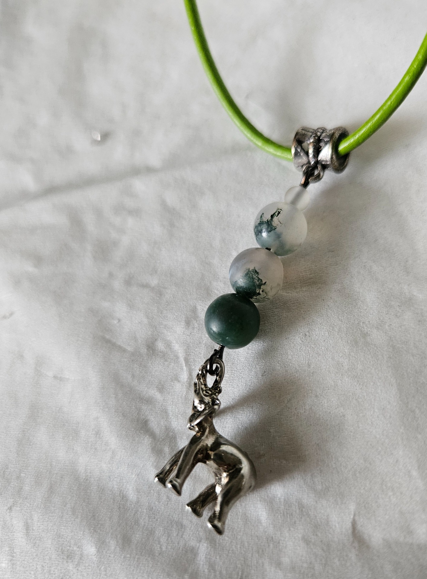 Imperial Moss Agate Elephant Amulete Pendant rucne vyrobeny privesok slonik machovy achat 6cm