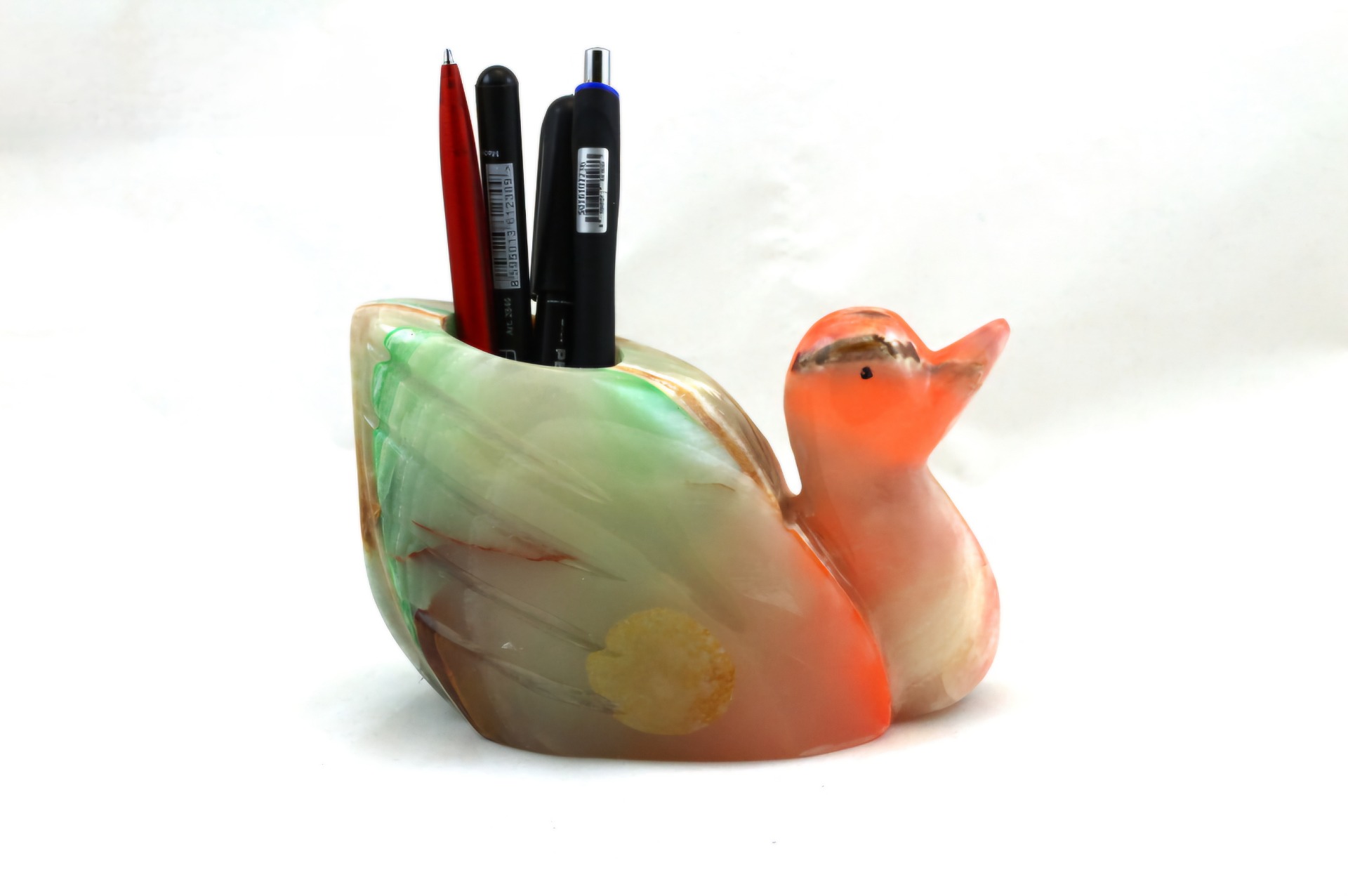 Imperial Golden Onyx Duck – Dekoratívna kačka z medového ónyxu - Image 4